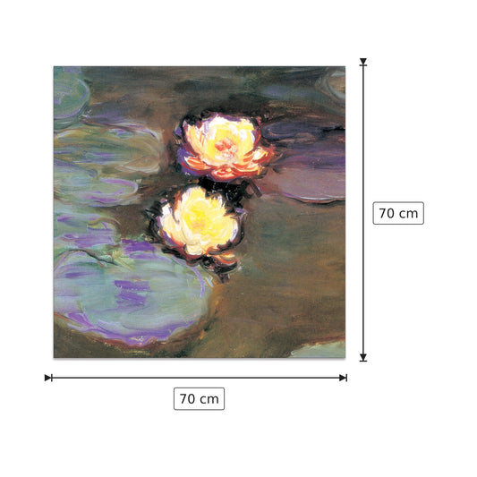 Ninfee dettaglio - MONET - cm 70x70 - Pannello in MDF