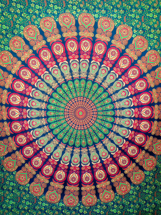 Arazzo Mandala rosso-arancione