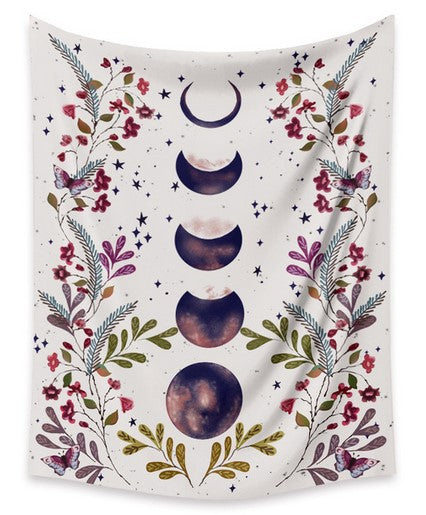 Arazzo Cicli lunari con fiori