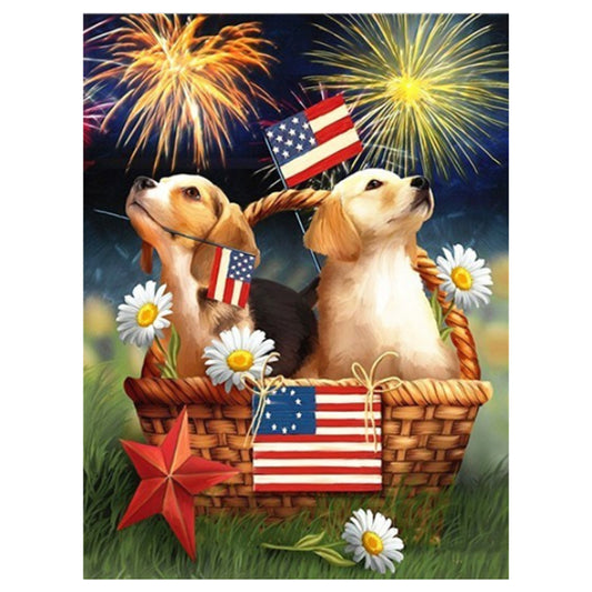 Quadro su tela Cani festa americana