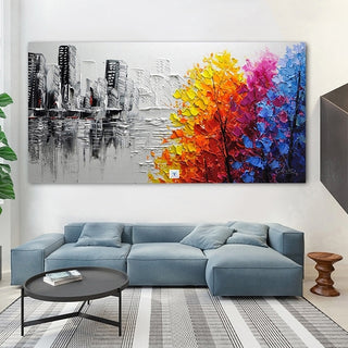 Quadro astratto dipinto a numeri