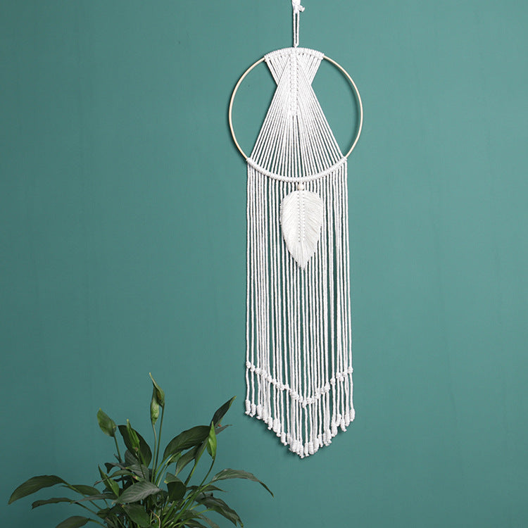 Tappeto macramé foglie