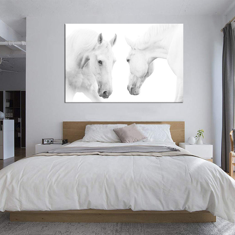 Quadro cavallo bianco nordico