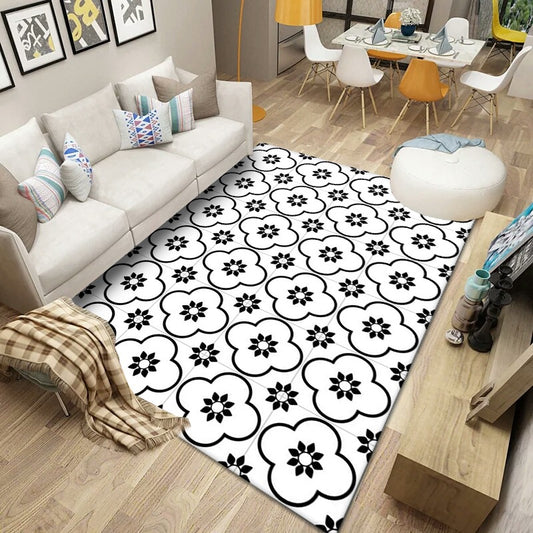 Tappeto effetto legno pannelli geometrici