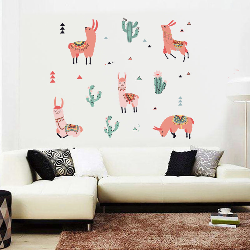 Adesivo alpaca e cactus