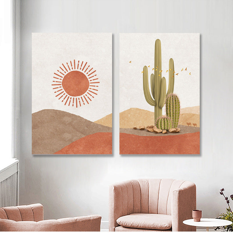 Quadro astratto sole e luna