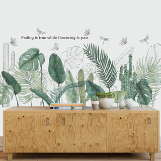 Adesivo murale foglie tropicali