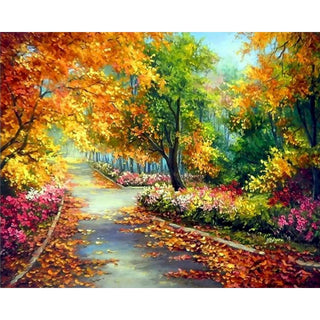 Quadro su tela Sentiero autunnale
