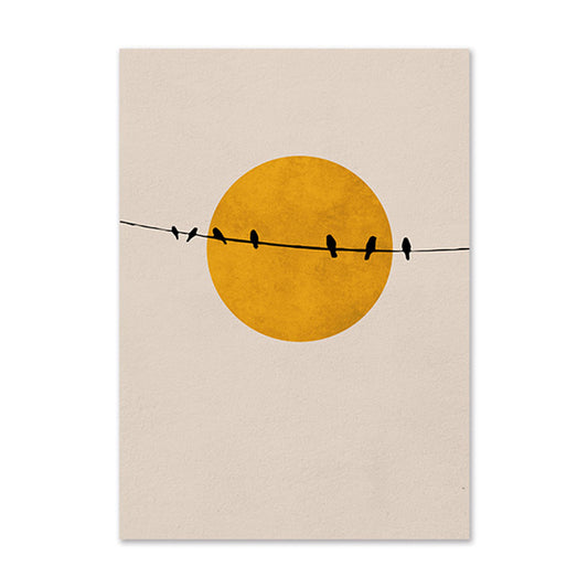 Quadro su tela Albero giallo con uccello