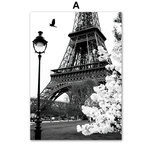 Quadro su tela Foto di Parigi in bianco e nero