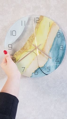 Orologio da parete Geometrico oro turchese