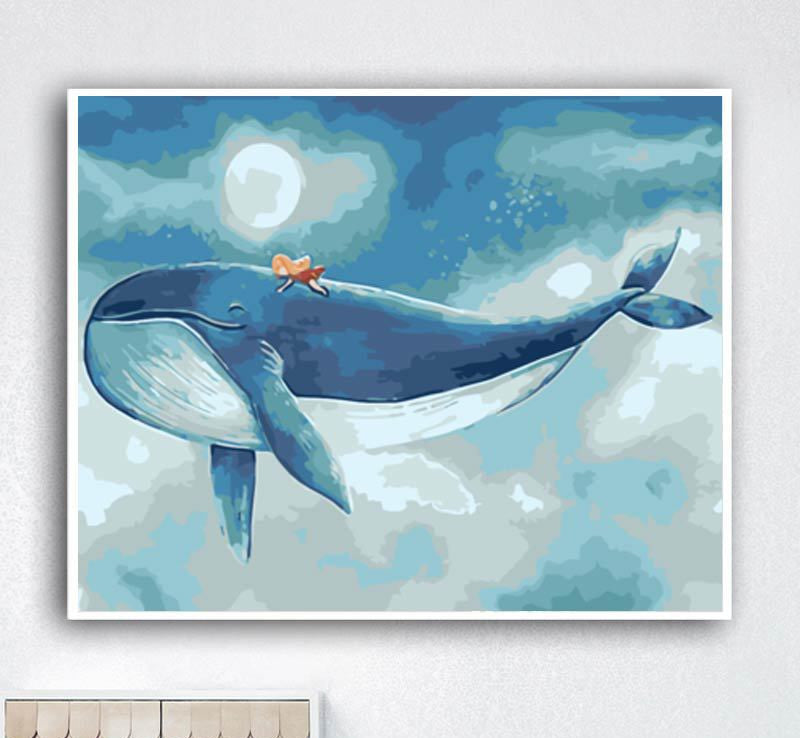 Quadro balena e pesce
