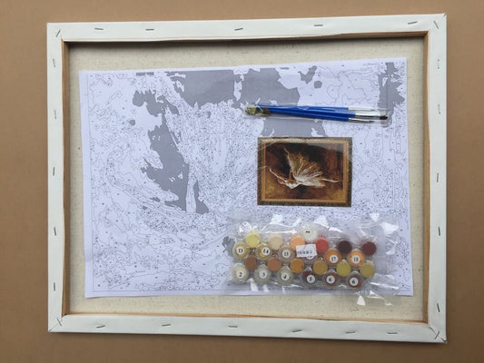 Quadro su tela Cervo con rami verdi