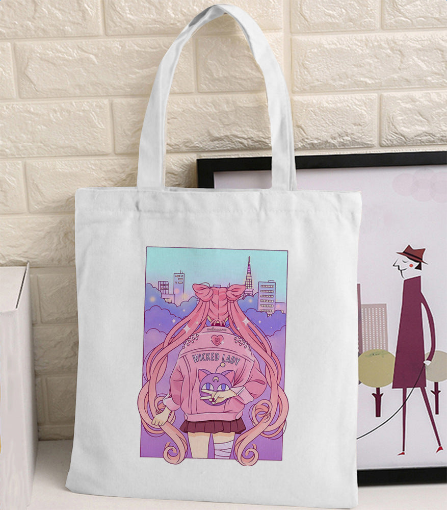 Borsa tela multicolore stampe varie