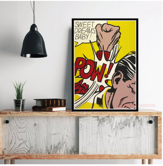 Quadro su tela Ritratto pop art donna linee nere