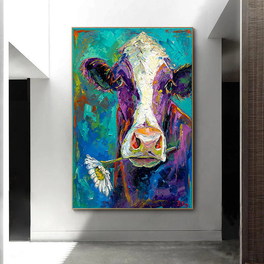 Quadro su tela Foglie astratte blu e oro sfumate