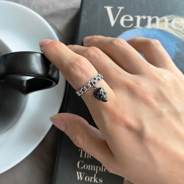 Anello argento teschio