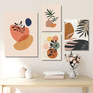 Quadro su tela Forme organiche e foglie