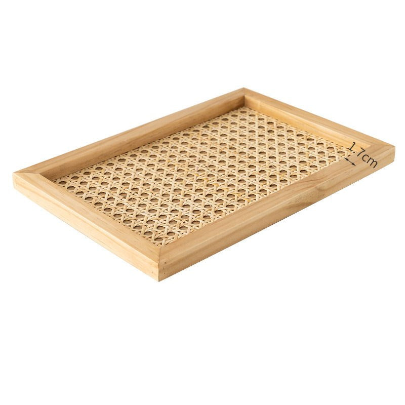 Vassoio rattan intrecciato