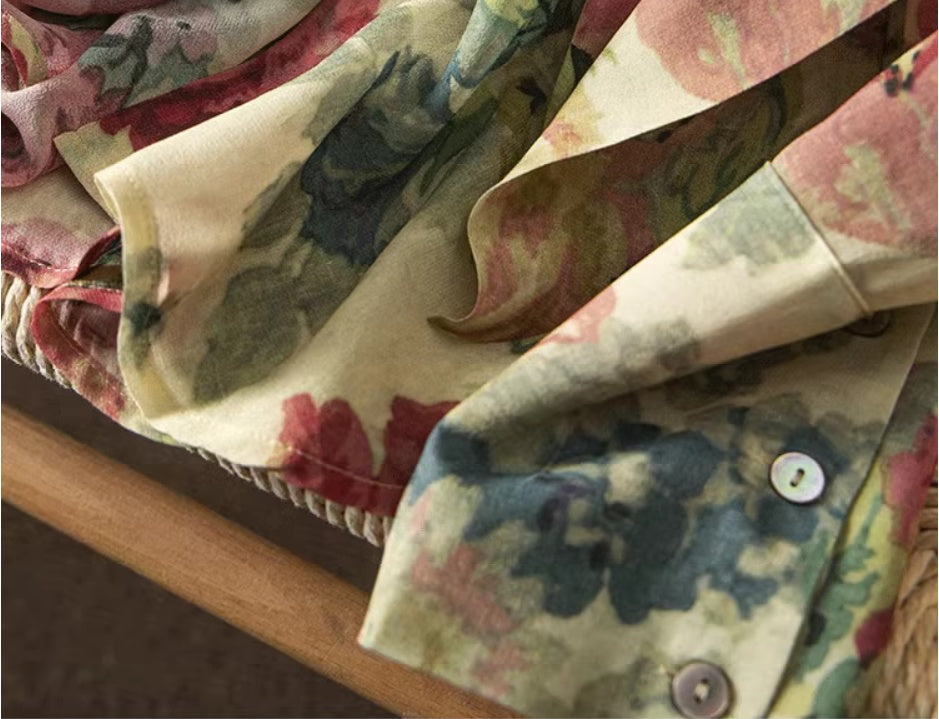 Camicia seta floreale