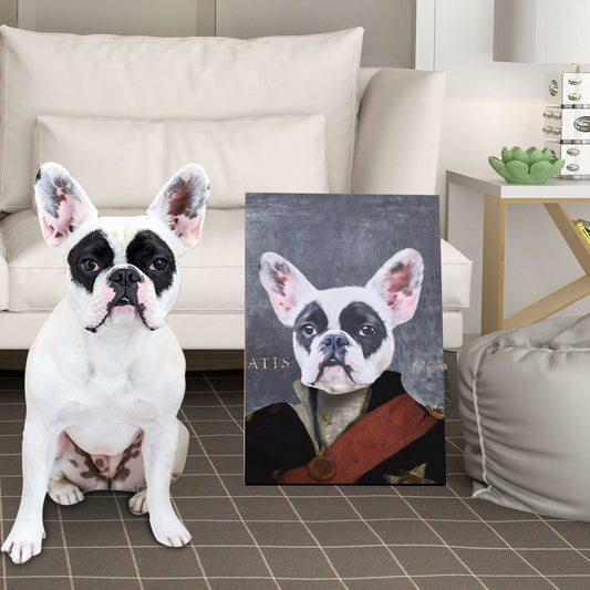 Quadro su tela Cane in costume antico