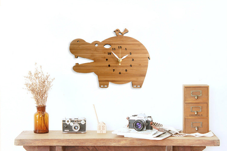 Orologio da parete Ippopotamo orologio legno