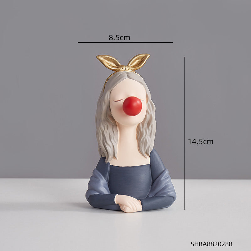 Statuetta ragazza bolle