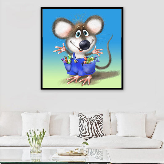 Quadro su tela Topo cartoon con verdure