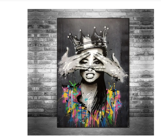 Quadro su tela Donna con corona
