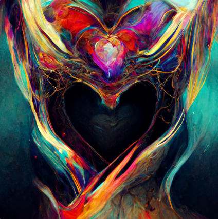 Quadro su tela Cuore colorato luminoso