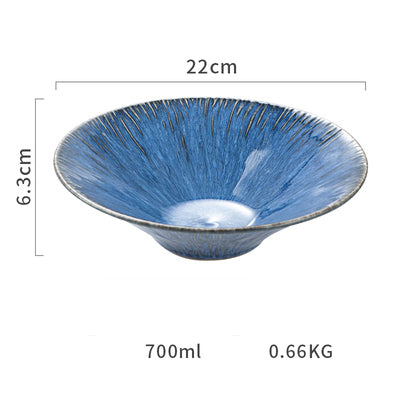 Piatto ceramica blu