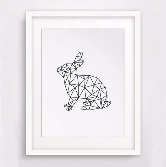 Quadro su tela Coniglio geometrico