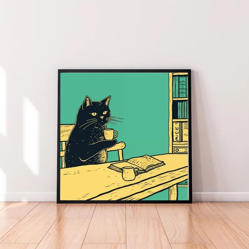 Quadro gatto retrò