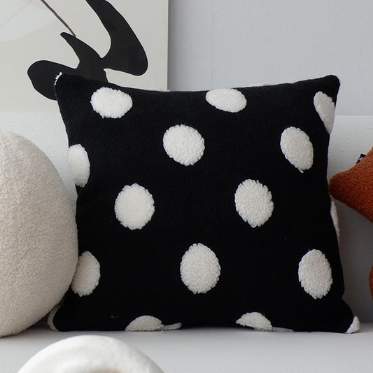 Cuscino pois bianco e nero
