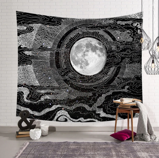 Arazzo Luna astratta incorniciata