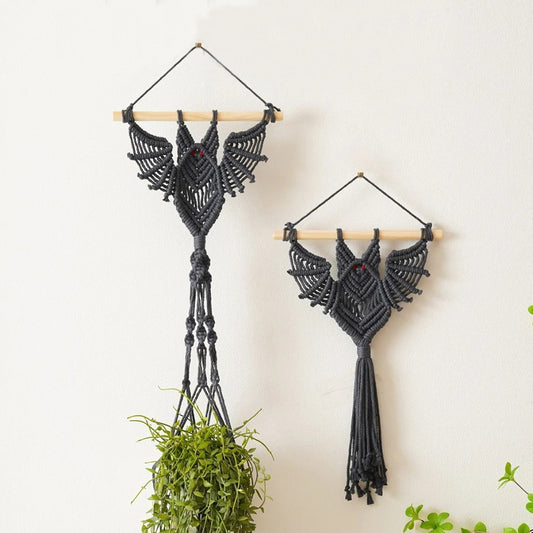 Arazzo Vasi con piante in macramé