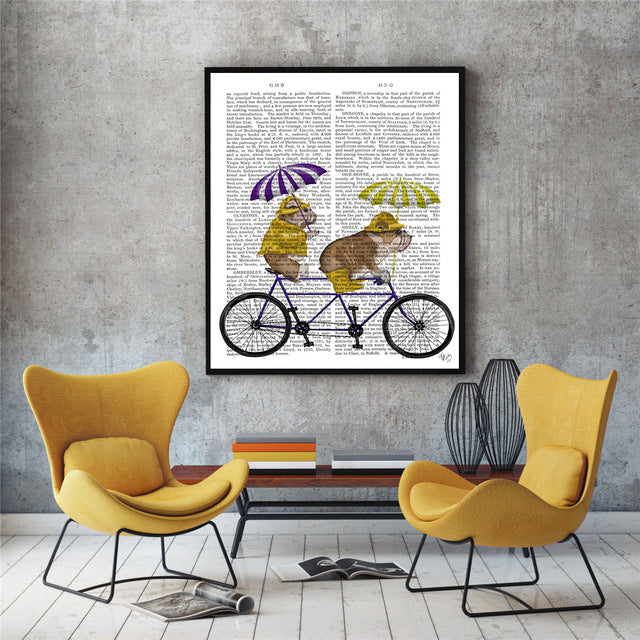 Quadro Cane e bicicletta