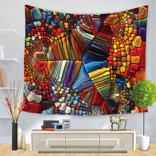 Arazzo Frattale spirale multicolore