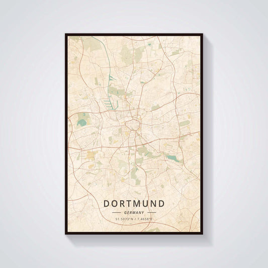 Quadro su tela Mappe città e Baltrum stile turchese