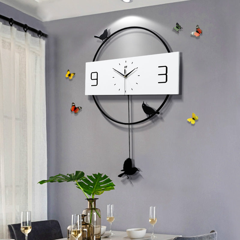 Orologio da parete Uccelli nero
