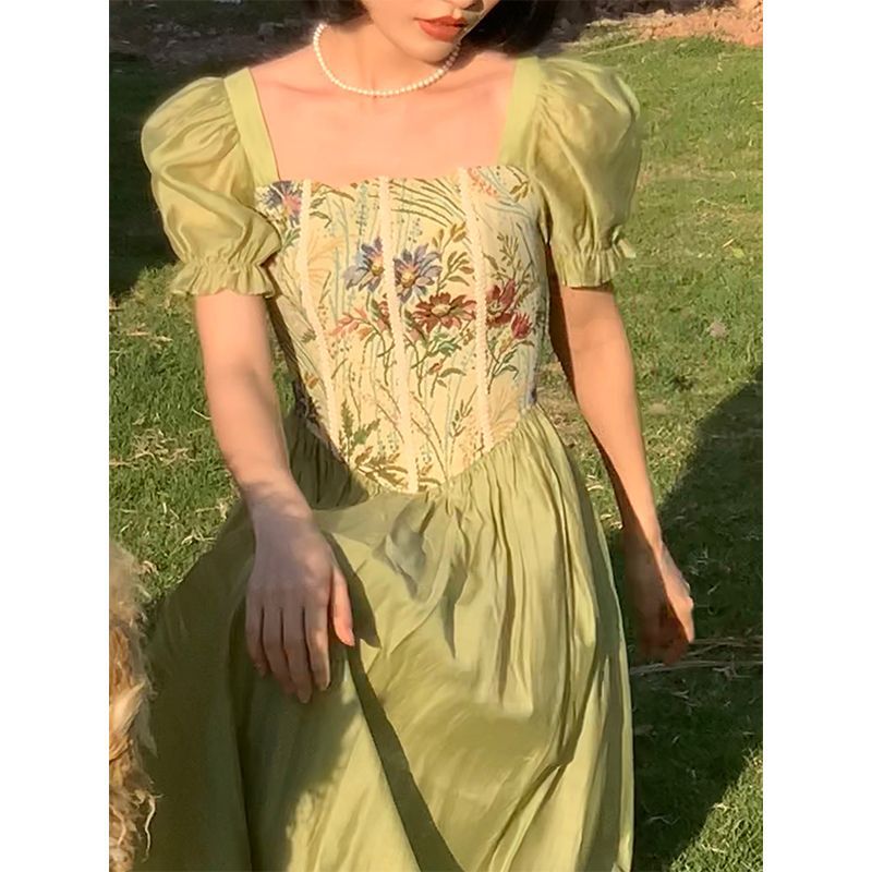 Vestito vintage collo quadro