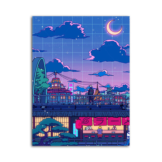 Quadro su tela Paesaggio urbano di notte