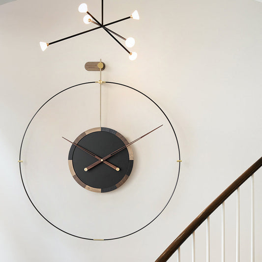 Orologio da parete Cerchio nero legno