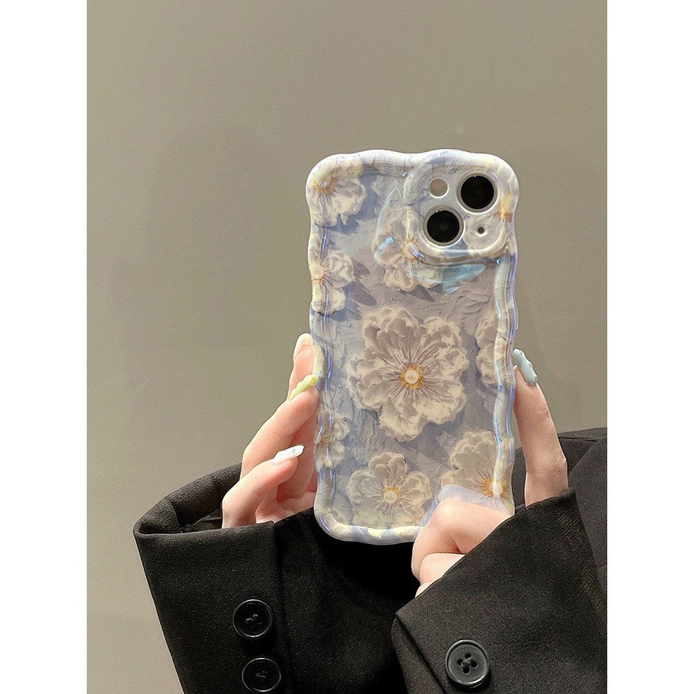 Custodia Telefono Fiori Blu