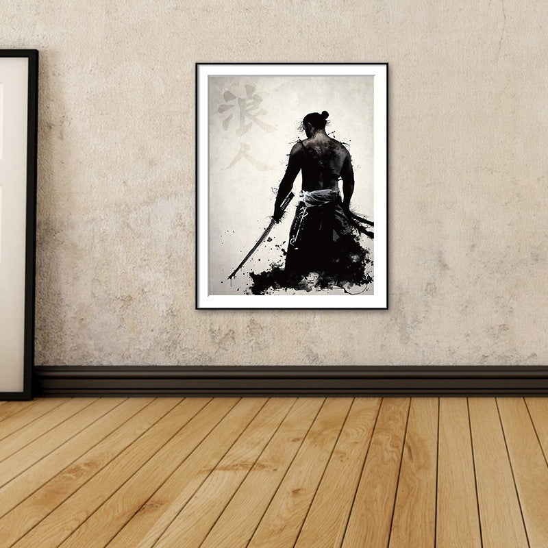 Quadro samurai bianco e nero