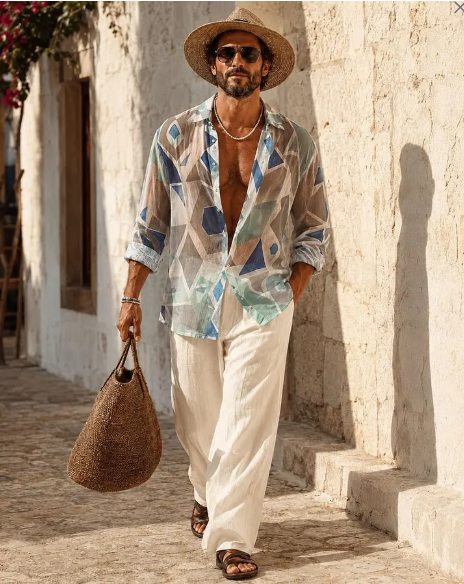 Camicia Mosaico Geometrica