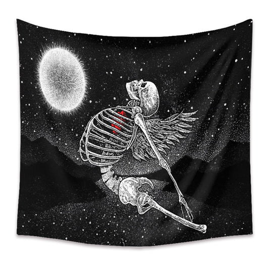 Arazzo Scheletro cosmico con ali