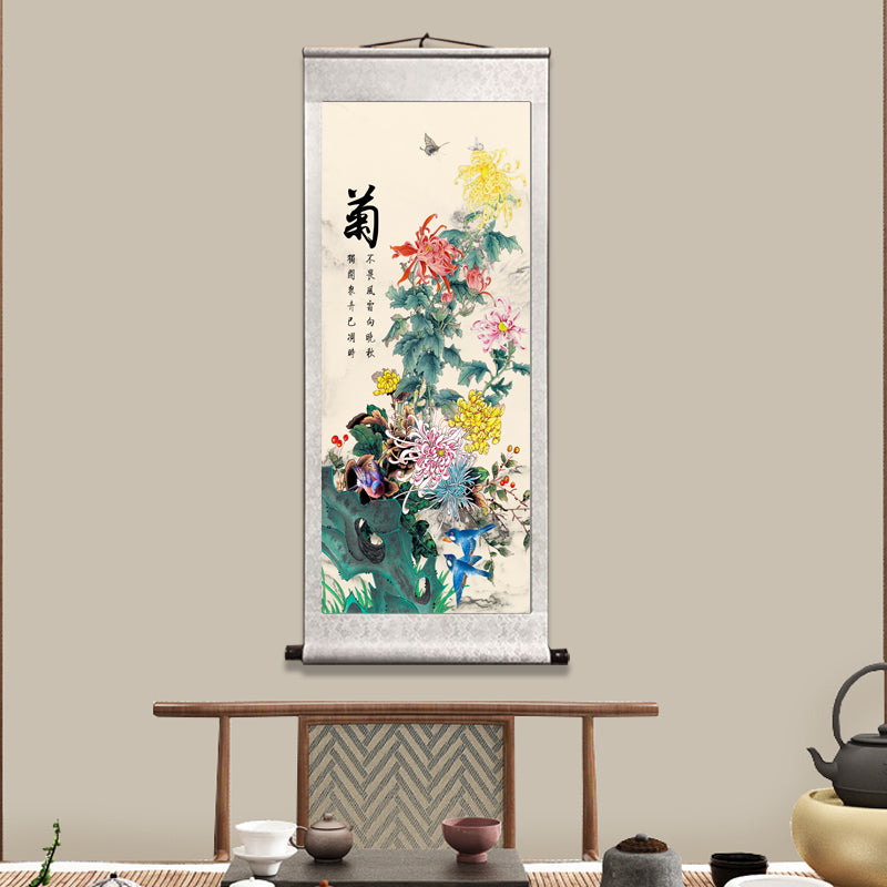 Quadro fiori prugna e orchidea