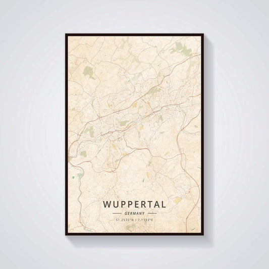 Quadro su tela Mappe città tedesche beige vintage