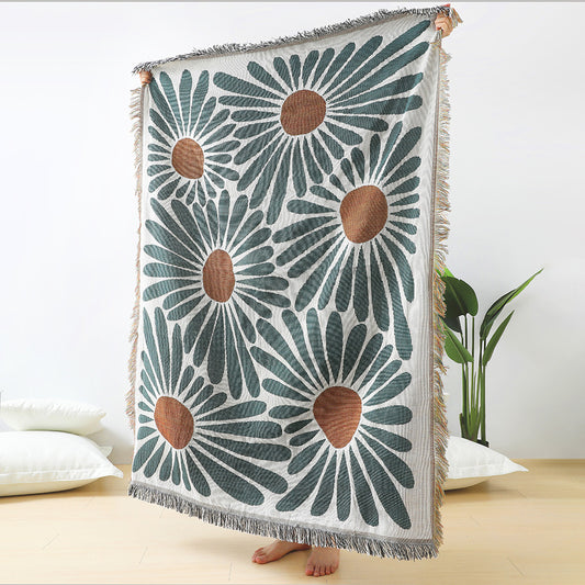 Coperta divano geometrica occhi bianchi